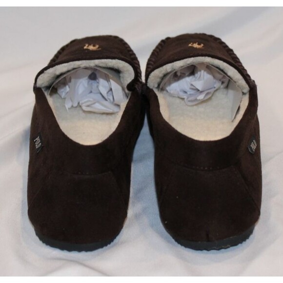 NIB Polo Ralph Lauren Men's Suede Moccasin Slippers BROWN SZ 8 - Picture 6 of 6